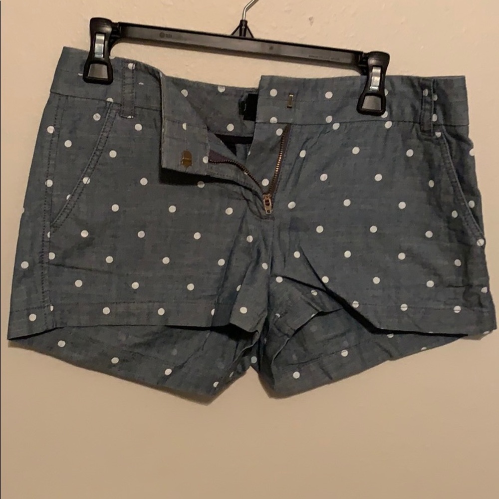 J Crew Denim and white polka dot Women’s shorts